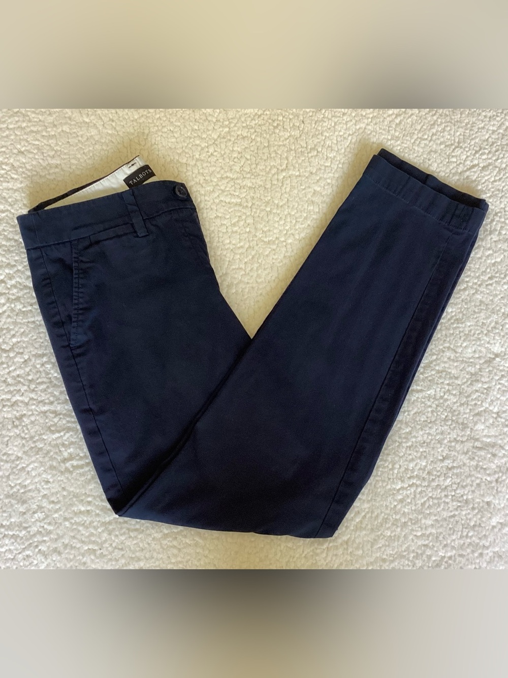 Talbots Perfect Chino Navy Straight‎ Leg Pants Size 4 Preppy Quiet Luxury